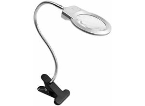 7007958317795 - Jalleria - Pro Flexible freihändige Glas-Schreibtischlampe beleuchtete Lupe LED-beleuchtete Lupe mit Klemme zum Lesen von Diamantmalerei Kreuzstich