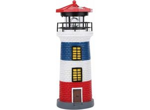 7007958318945 - Jalleria - Dekoratives Leuchtturmlicht Solar IP44 wasserdichtes Gartenlicht im nautischen Stil Terrassen-Weg-Nachtbeleuchtung LED-schwenkbares