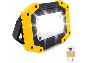 7007958340557 - Ayyqh - Wiederaufladbares LED-Baustellen-Flutlicht – 30 w Flutlicht-Batterie-Sicherheitslicht mit 3 Camping-Modi COB-Flutlicht mit wasserdichtem usb