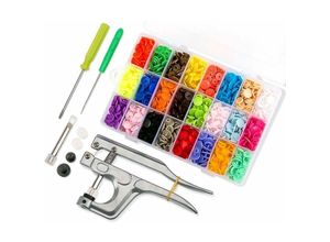 7022896712631 - Ahlsen - 360 Druckknöpfe in 24 Farben aus T5-Harz + Metall-Druckknopfzangen-Set für T3 T5 T8 Kunststoff + transparente Aufbewahrungsboxen
