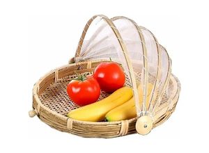 7022896713768 - Handgewebter Bambus-Picknickkorb staubabweisend mit Aufhängung für Obst Gemüse und Brot Bambus Durchmesser 30 cm - Ahlsen 7022896713768 - Handgewebter Bambus-Picknickkorb staubabweisend mit Aufhängung für Obst Gemüse und Brot Bambus Durchmesser 30 cm - Ahlsen