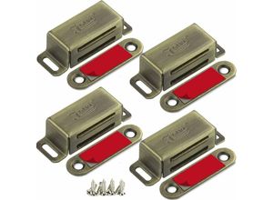 7023689837449 - Schrankmagnete Jiayi 4er-Pack bronzefarbene Schranktürmagnete aus Edelstahl magnetischer Türfänger Magnetschlösser für Küchenschrank Schloss 46 mm