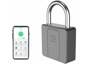 7023689837968 - Fingerabdruck-Vorhängeschloss Bluetooth-Schloss mobile App intelligentes Vorhängeschloss mit schlüsselloser Biometrie wasserbeständig geeignet