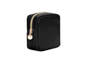 7036812191134 - Ahlsen Make-up-Tasche für Damen klein tragbar Mini-Kosmetik-Aufbewahrungstasche mit integrierten Taschen Tasche aus veganem Leder Schwarz