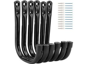 7036812191288 - 6er-Pack robuste Garagen-Aufbewahrungshaken 115 cm Mehrzweckhaken für Gartengeräte Befestigungshaken für die Wandmontage 30 kg Tragkraft - Ahlsen