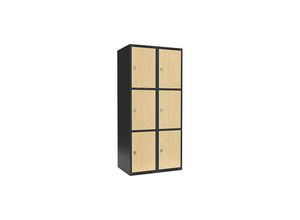 7042424830699 - 3er-Schließfachschrank Fydor 2 Abteile grau   Birke B 800 mm 2 Abteile flache Dachform Vorhängeschloss kaiserkraft