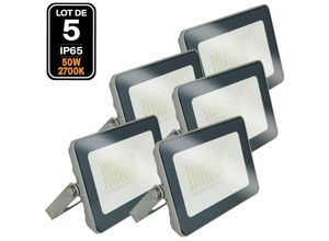 7061111347494 - Europalamp - 5 LED-Fluter 50W ProLine Warmweiß 3000K Hohe Helligkeit