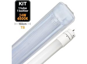 7061111352160 - Europalamp - Kit LED-Röhre T8 23W Neutralweiß + Wasserdichtes Gehäuse 150cm