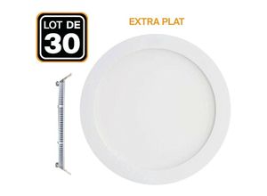 7061111870183 - 30 Spots Encastrable LED Downlight Rond Extra-Plat 18W Blanc Neutre 4500K