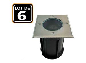 7061112582986 - Europalamp - 6er- Quadratische Bodeneinbaustrahler inox 304 für GU10