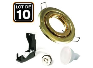 7061113029350 - Europalamp - 10 Einbaustrahler schwenkbar gold GU10 led 5W eqv 40W Kaltweiß 6000K