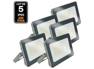 7061113177259 - Europalamp - 5 Projecteurs led 20W ProLine Blanc chaud 3000K Haute Luminosité