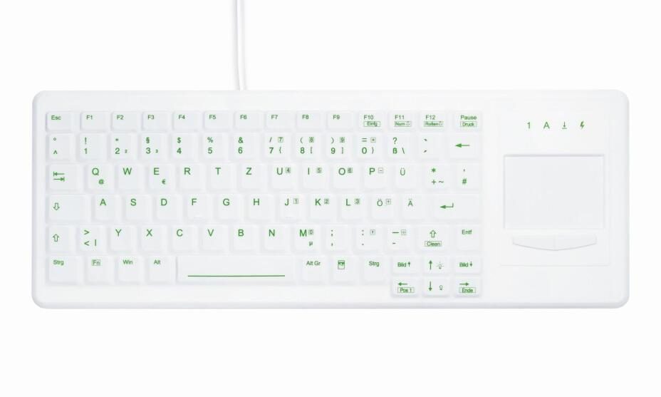 7061114129950 - AK-C4400 Hygiene-Tastatur mit TouchPad  - Deutsch - Weiß