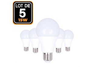 7061114236016 - Europalamp - 5 Ampoules led E27 15W 6000K Blanc Froid Haute Luminosité