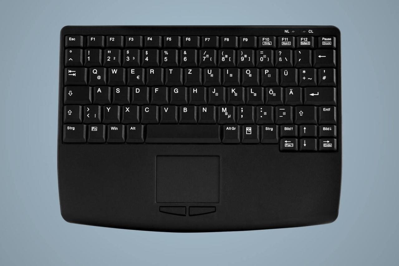 7061114825951 - AK-4450 Hygiene-Tastatur mit Touchpad - QWERTZ Deutsch - Schwarz