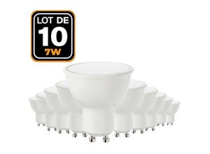 7061118047687 - Europalamp - 10 Ampoules GU10 7W eq 50W Blanc Chaud 3000K Haute Luminosité