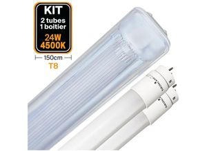 7061118601568 - Europalamp - Kit 2 LED-Röhren T8 23W Neutralweiß + Wasserdichtes Gehäuse 150cm