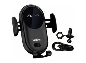 7062012376668 - Sjqka - Kabelloses Induktions-Autoladegerät automatische Klemmung Induktions-Autoladegerät 360° drehbar Auto-Ladegerät-Clip für iPhone Samsung