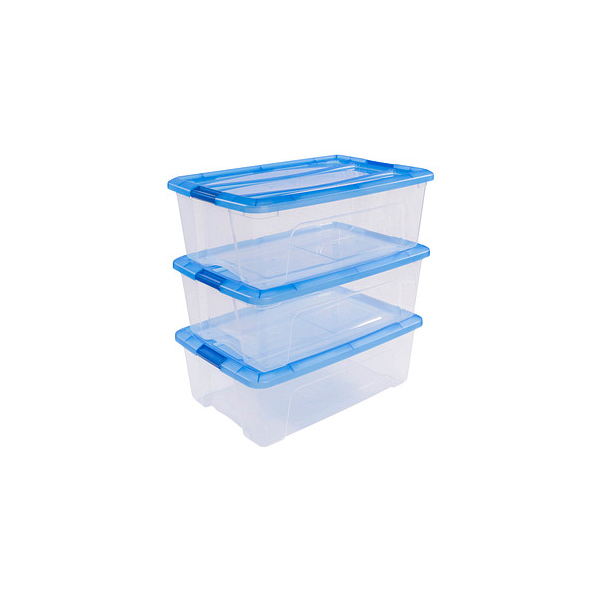 7081445788114 - Aufbewahrungsbox Clear NTB 6295 außen 395x575x295cm Polypropylen transparent blau 7081445788114 IRIS Ohyama