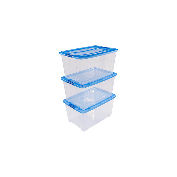 7081446101622 - Aufbewahrungsbox Clear NTB 6297 außen 395x575x40cm Polypropylen transparent blau 7081446101622 IRIS Ohyama