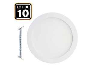 7141143764824 - Europalamp - 10 LED-Einbauleuchte 6W Rund Extraflach Warmweiß 3000K