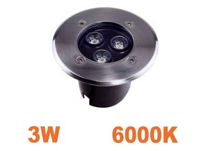 7141143766767 - Europalamp - 3W LED-Einbau-Bodenstrahler für Außenbereiche Wasserdicht IP65 Kaltes Weiß 6000K