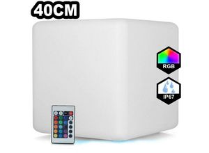 7141143769225 - Europalamp - Cube led Lumineux Multicolore 40CM Rechargeable Sans Fil