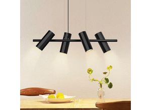 7148556123248 - Hängeleuchte Esstisch Schwarz 4 Flammig - Hängelampe GU10 Wohnzimmer Modern Pendelleuchte Industrial Esszimmerlampe Hängend Metall für Innen Küche