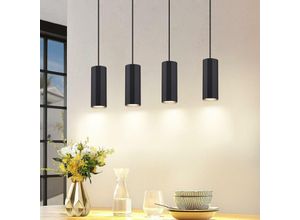 7148556123316 - ZMH Hängelampe Esstisch Schwarz 4 Flammig - Pendelleuchte GU10 Wohnzimmer Industrial Esszimmerlampe Hängend Metall Modern Hängeleuchte für Innen