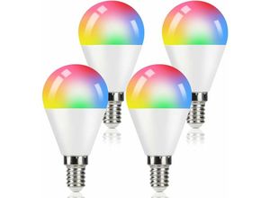 7148556125778 - Led Smarte Farbwechsel E14 P45 Lampe rgb Light Bulb 3000k Warmweiß 4w Mit Fernbedienung Dimmable Coloured Bulb 16 Colours 4 Dynamic Modes