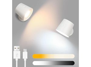 7148556131540 - Wandlampe led Wandleuchte Innen - Wandbeleuchtung mit Akku 360° Drehbare Touch Control 3 Helligkeitsstufen Kabellose Wandleuchten Für Wohnzimmer