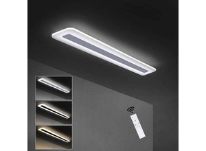 7280472780140 - Led Deckenleuchte Panel dimmbar mit Fernbedienung weiße Bürolampe aus Metall und Acryl moderne Wohnzimmerlampe flache Deckenlampe geeignet auch für