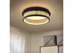 7280472787934 - ZMH Deckenlampe LED Deckenleuchte Wohnzimmer Modern Deko Flurlampe 40W schwarze Rund Leuchte 3000K Warmweiß Licht Innen Beleuchtung für Schlafzimmer