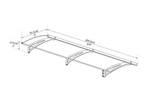 7290010027811 - Canopia Aquila Vordach solar grau klar 2055x915x175 in cm (LxBxH)