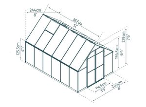 7290103111496 - Palram-canopia - b-ware Aluminium Terrassenüberdachung Olympia Weiß 295x730x305 cm