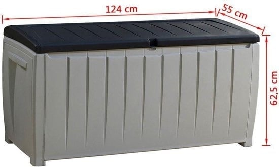 7290103666125 - Novel Aufbewahrungsbox - 340L - 124x55x625cm - Grau