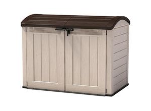 7290106922471 - Kunststoff Gartenbox  Mülltonnenbox Store-it-out Ultra (2000 l) beige   braun 177 x 113 x 134 cm (b x t x h) - Keter