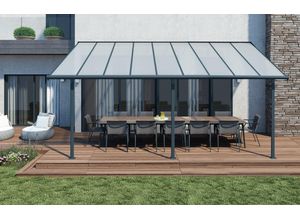 7290108130317 - Palram-canopia - Canopia Sierra Alu Terrassenüberdachung Polycarbonat 3X55 m Grau