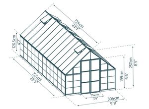 7290108610550 - Palram-canopia - Canopia Balance Alu Gewächshaus Polycarbonat 724X304X257 cm Silber