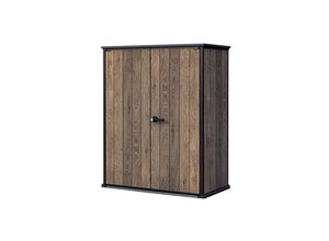 7290112638670 - Kunststoff Gartenschrank Signature Walnuss Alto 140 x 736 x 1704 cm braun Holzoptik - Keter