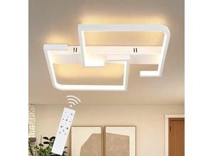 7291622985674 - ZMH - Deckenlampe led Deckenleuchte Wohnzimmer 35W Dimmbar Wohnzimmerlampe Modern mit Fernbedienung Schlafzimmerlampe aus Metall Quadratisch Design