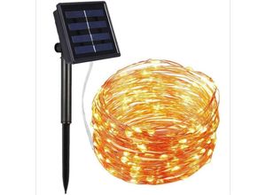 7295824445561 - Solar-Lichterkette Gartenbeleuchtung (50 LEDs 2 Modi) 7 m wasserdichte Solarlampe für den Außenbereich wasserdicht dekoriertes Licht für