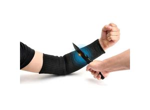 7295824479955 - Ejlife - Schnittfeste Ärmel Handschuhe Kevlar Sleeve Armschutz Armschutz Sleeve Anti-Cut Schwarz1 Paar Arm Guard Bracer Cut Resnt Hitzebeständige