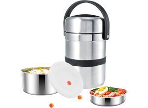 7295824499106 - Rosvola Thermobehlter für Essen 18 L Edelstahl Isolierbehlter Gef für warme Speien Essen Babynahrung Suppe Obst mit Wrmedmmung und Silikondichtung