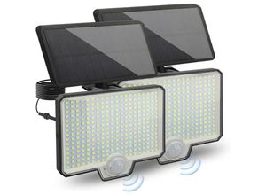 7295824510399 - Ejlife - Solarleuchten für den Außenbereich – 394 led – mit Bewegungssensor – IP65 wasserdicht – 120° Abstrahlwinkel – Solar-Gartenleuchte mit 5 m