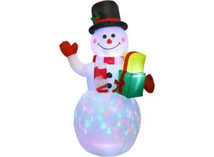 7295824516032 - 15 m aufblasbarer Weihnachtsschneemann mit bunten rotierenden LED-Lichtern aufblasbare Weihnachtsdekoration für den Außenbereich für Garten Rasen
