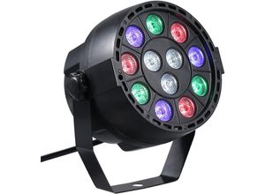 7295824516551 - Ejlife - 12 LED-Par-Lichter 8 Kanäle RGBW-Mischfarben-Bühnenbeleuchtung mit DMX-Stroboskopmodus und aktivem Sound für Nachtclub-Partys Weihnachten