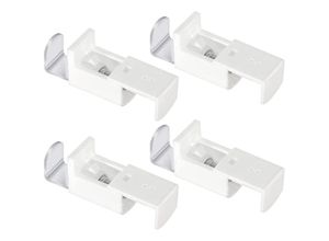 7296924889897 - AlwaysH 4 Stück Jalousie-Befestigungswinkel Kunststoff-Plissee-Halterung verstellbare Plissee-Klemmhalterungen geeignet für Plissees mit