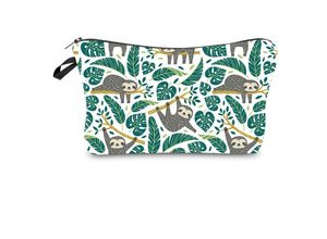 7296924909403 - AlwaysH Kleine Make-up-Tasche aus Segeltuch mit Reißverschluss Kulturbeutel Reiseaccessoire für Teenager-Mädchen Kosmetikaufbewahrung Lazy Green