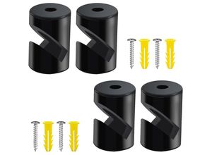 7296924914070 - AlwaysH Wand- und Deckenhalterung für Kabel [4 Stück Schwarz] Deckenmontage mit Schrauben und Dübeln Aufputz-Kabelhalterung für Ihre